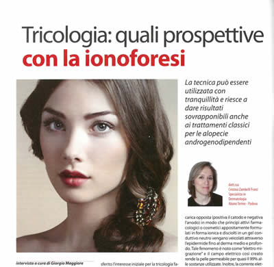 articolo tricologia e ionoforesi